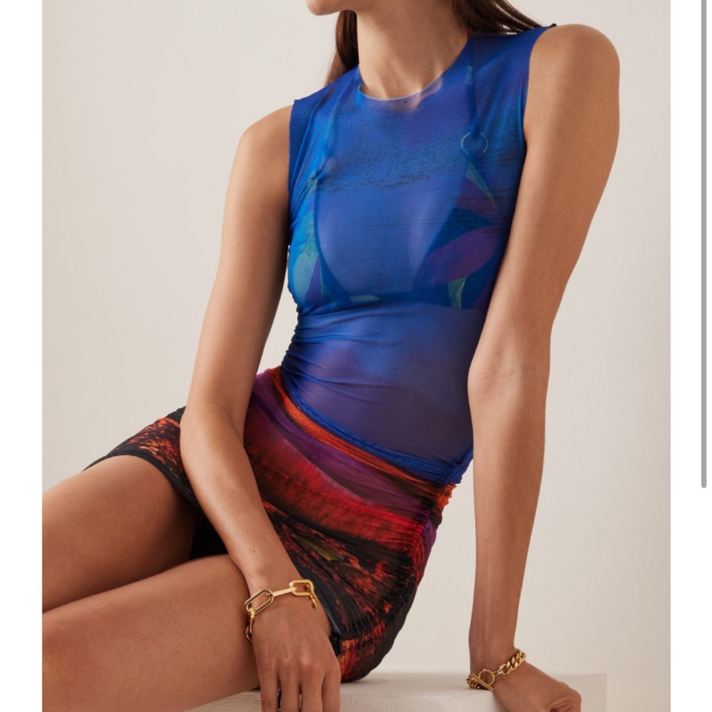 Heatwave Ruched Mesh Dress by Louisa Ballou